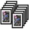 5x7 Picture Frame Set of 10, Photo Frame Bulk with HD Plexiglass, Display Pictures 4x6 with Mat or 5x7 Without Mat Multi Picture Frames Collage for Tabletop or Wall Display, Black